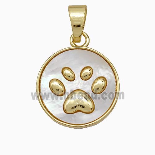 Copper Paws Pendant Pave Shell Gold Plated