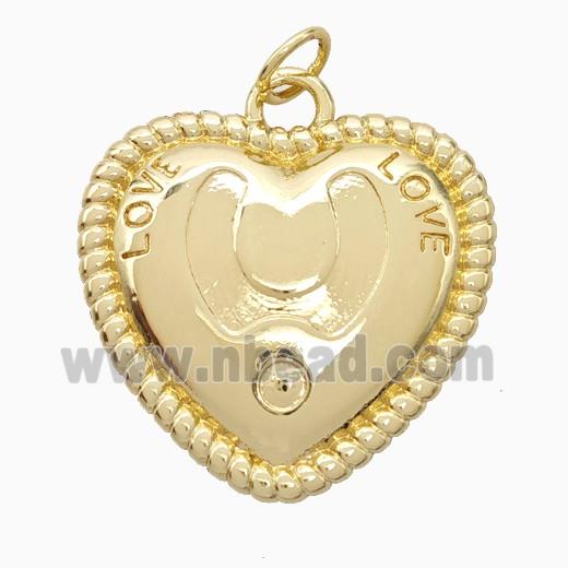 Copper Heart Pendant LOVE Gold Plated