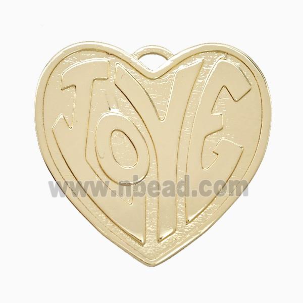 Copper LOVE Pendant Heart Gold Plated