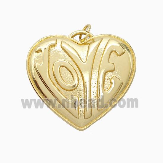 Copper LOVE Pendant Heart Gold Plated