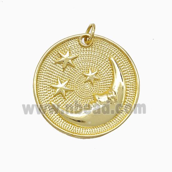 Copper Moon Star Pendant Gold Plated
