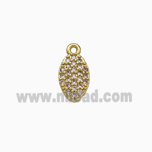 Copper Oval Pendant Pave Zirconia Gold Plated