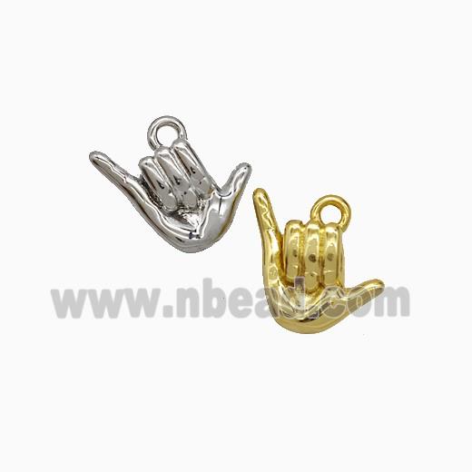 Shaka Hand Sign Charms Copper Pendant Mixed