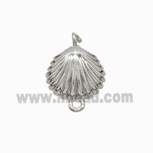 Copper Scallop Shell Connector Platinum Plated