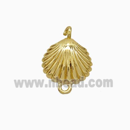 Copper Scallop Shell Connector Gold Plated