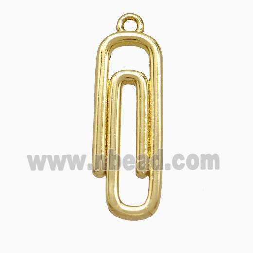 Copper Paperclip Pendant Gold Plated