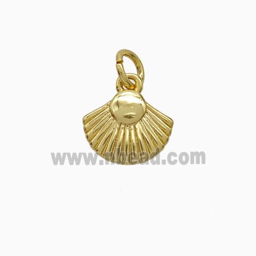 Copper Scallop Shell Pendant Gold Plated