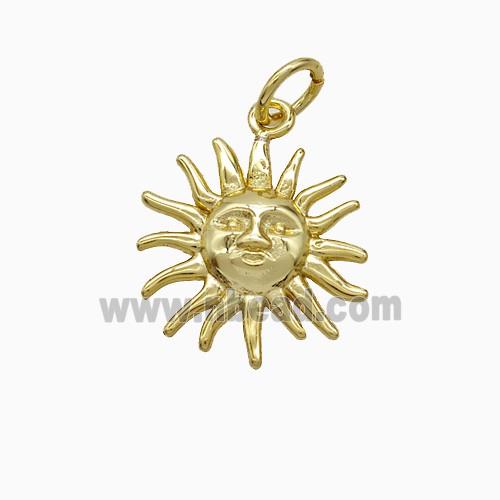 Copper Sun Pendant Gold Plated