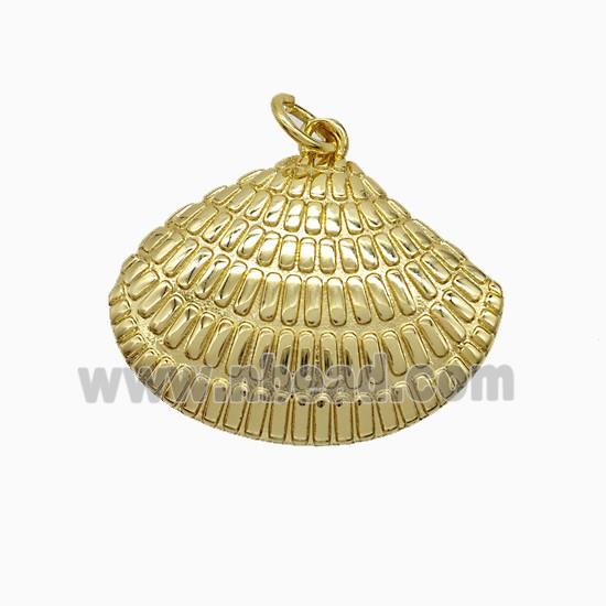 Copper Scallop Shell Pendant Gold Plated