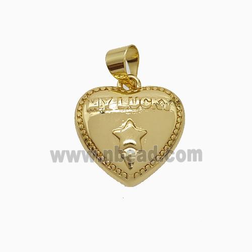 Copper Heart Pendant My Lucky Star Gold Plated