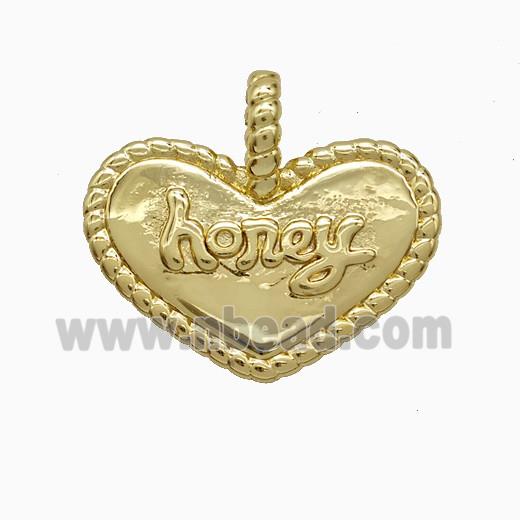Copper Heart Pendant Honey Gold Plated