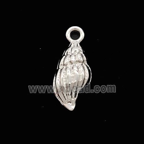 Copper Conch Shell Pendant Shiny Silver