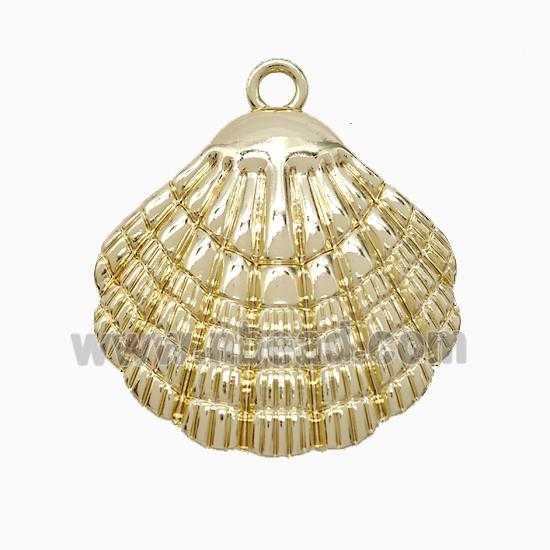 Copper Scallop Shell Pendant Gold Plated