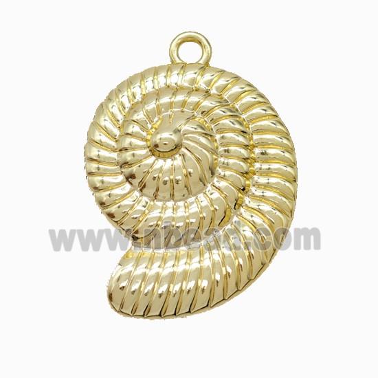 Copper Spiral Shell Pendant Gold Plated
