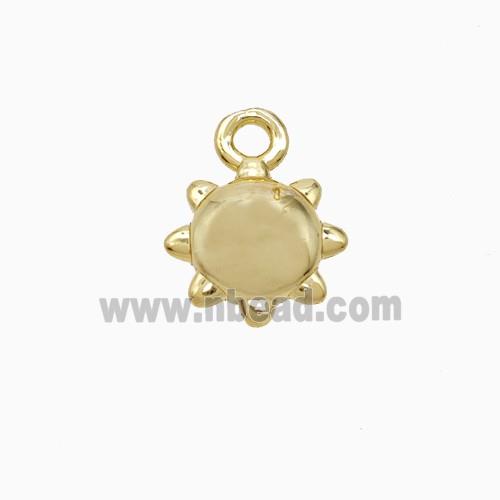 Copper Sun Pendant Gold Plated
