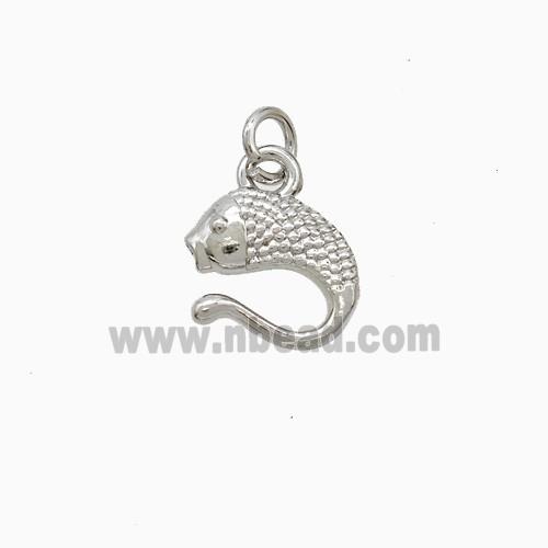 Copper Fish Pendant Platinum Plated
