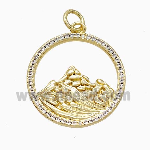 Copper Mountain Pendant Pave Zirconia Gold Plated