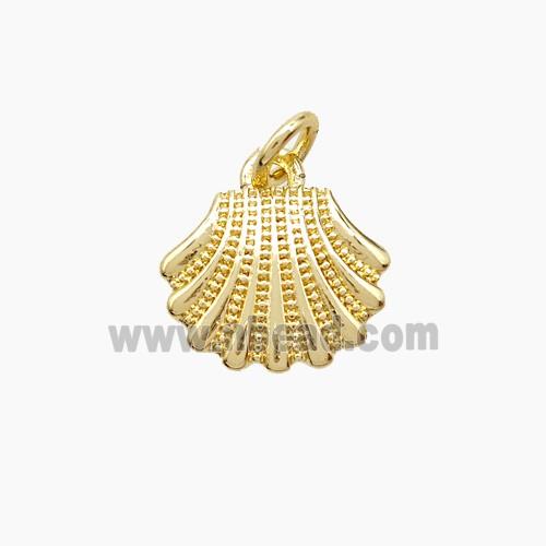 Copper Scallop Shell Pendant Gold Plated