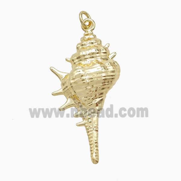 Copper Conch Shell Pendant Gold Plated