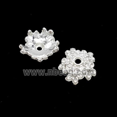 Copper Beadcaps Shiny Silver