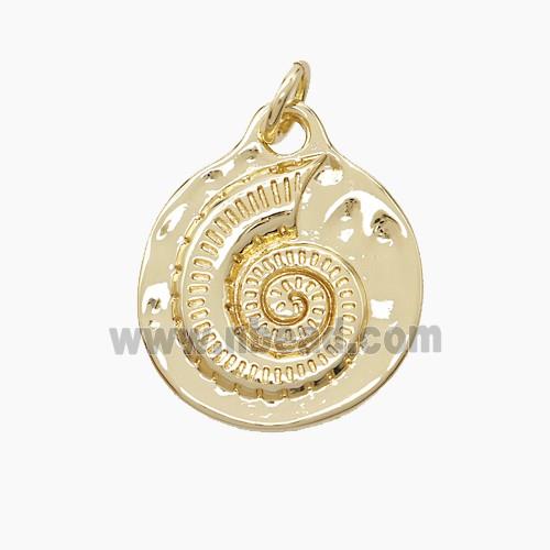 Copper Spiral Shell Pendant Gold Plated