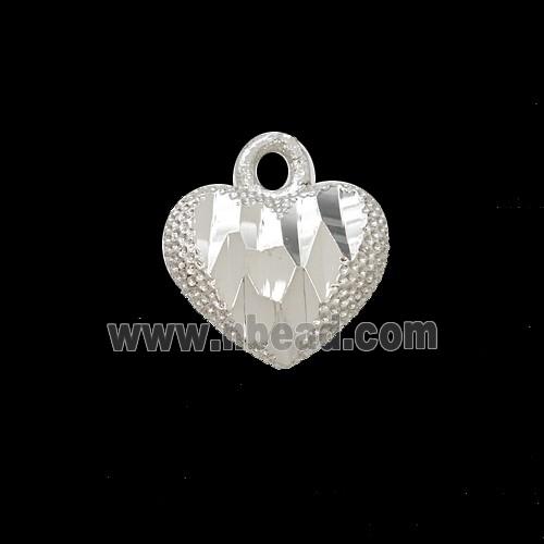 Copper Heart Pendant Shiny Silver