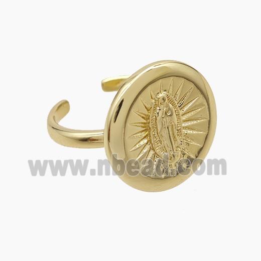 Copper Jesus Rings Gold Plated