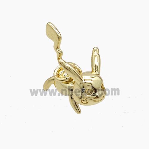 Copper Rabbit Pendant Gold Plated