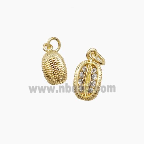 Copper Durian Pendant Pave Zirconia Gold Plated