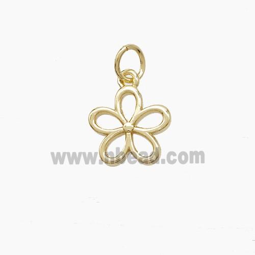 Copper Flower Pendant Gold Plated