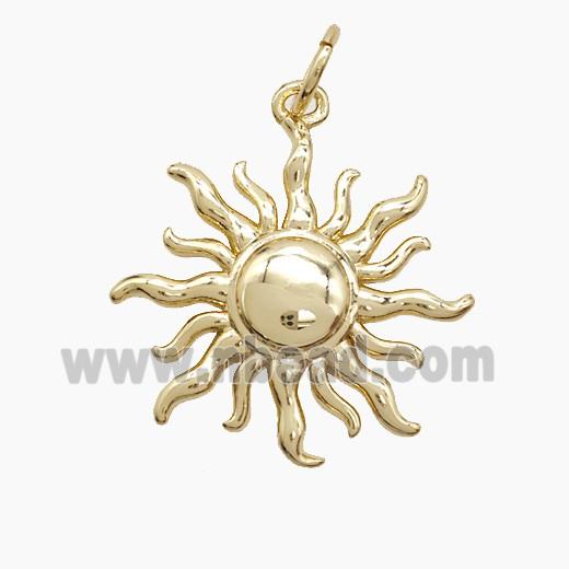 Copper Sun Pendant Gold Plated