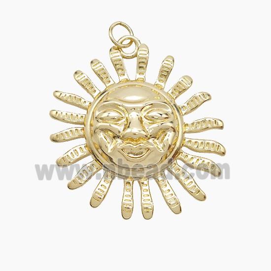 Copper Sun Pendant Gold Plated