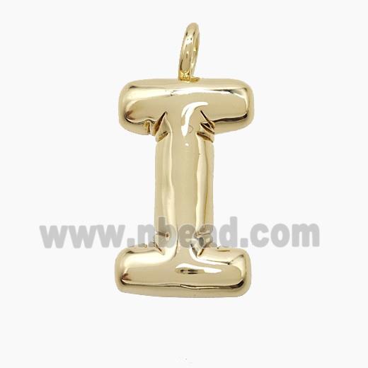 Copper Letter-I Pendant Gold Plated