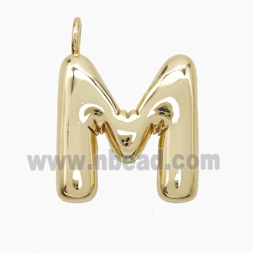Copper Letter-M Pendant Gold Plated