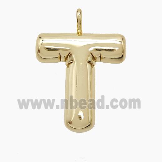 Copper Letter-T Pendant Gold Plated