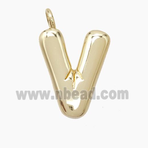 Copper Letter-V Pendant Gold Plated