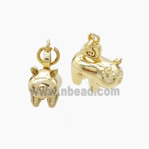 Copper Pig Pendant Gold Plated