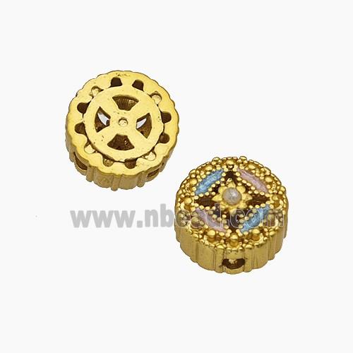 Copper Button Beads Painted Gold Plated