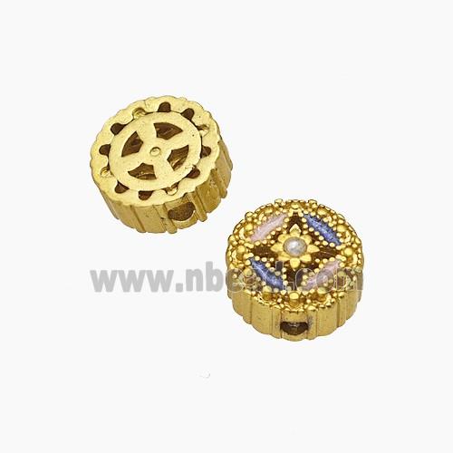 Copper Button Beads Painted Gold Plated