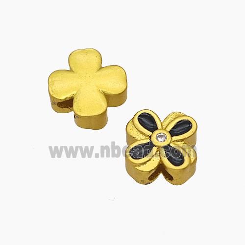 Copper Clover Beads Painted Gold Plated
