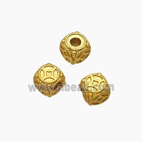 Copper Cube Beads Gold Plated