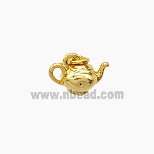Copper Teapot Pendant Gold Plated