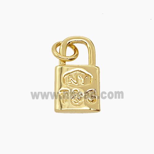 Copper Lock Pendant Gold Plated