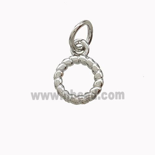 Copper Circle Pendant Platinum Plated
