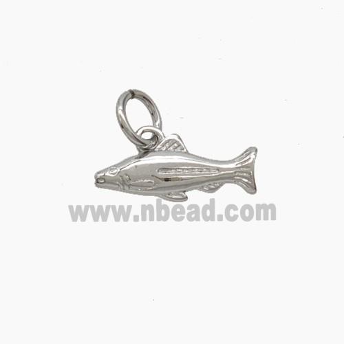 Copper Fish Pendant Platinum Plated