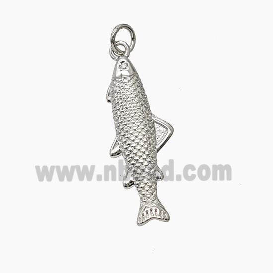 Copper Fish Pendant Platinum Plated