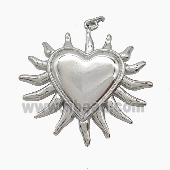 Copper Heart Pendant Platinum Plated