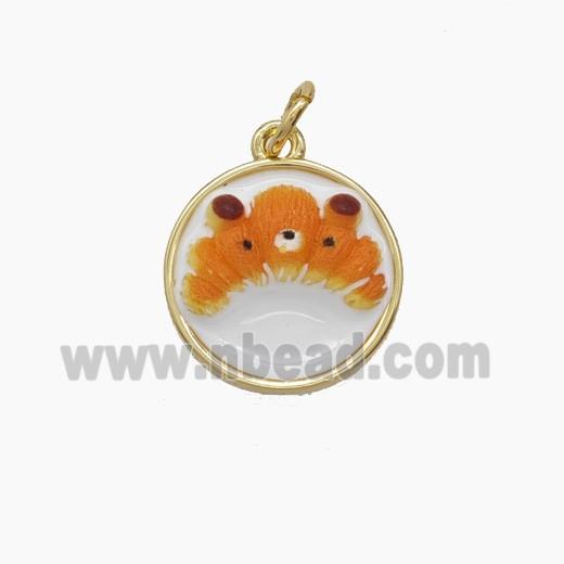 Copper Food Pendant Pave Resin Gold Plated
