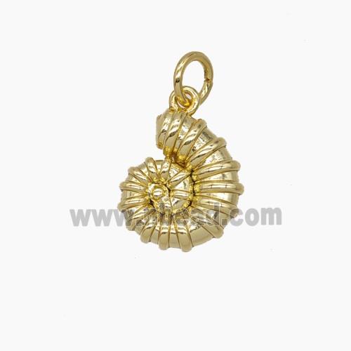 Copper Spiral Shell Pendant Gold Plated