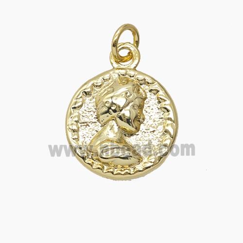 Copper Human Pendant Gold Plated